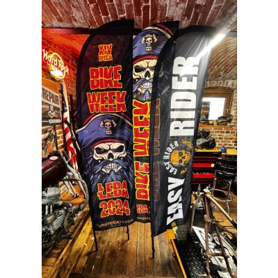 Wielka Flaga Bike Week Łeba 2024 z Masztem Winder WZÓR2